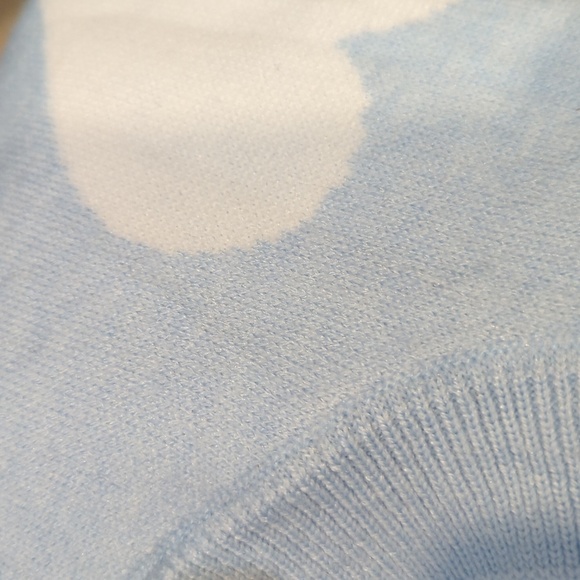 NWT Blue Button Up Cardigan Sweater with White Hearts - Picture 2 of 3